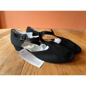Sansha Diva Canvas Ballet Teaching and Character Shoes Black 12M US 9 TE4C